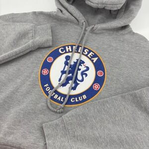 Chelsea FC Official Premier Hoodie Mens L Gray Soccer Football Club Pullover